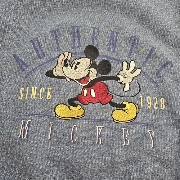 Disney Store Vintage 90s Mickey Mouse Crewneck Pullover Sweatshirt‎ Embroidered
